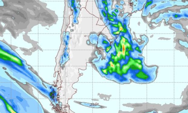 Pronóstico de precipitaciones para el miércoles 15 de febrero.