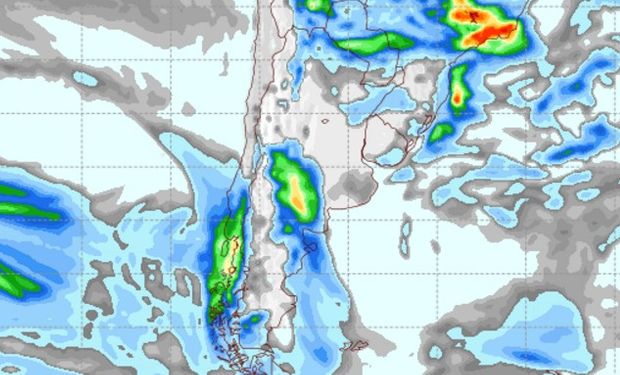 Pronóstico de precipitaciones para el martes 4 de octubre.