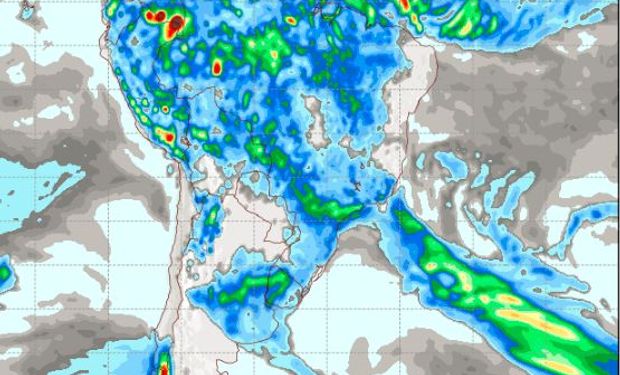Pronóstico de precipitaciones para el martes 3 de enero.