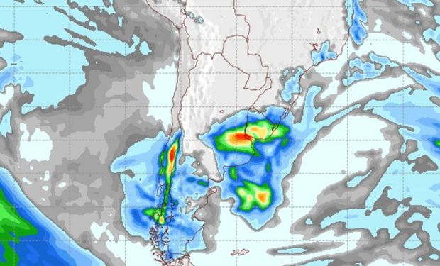 Pronóstico de precipitaciones para el martes 13 de agosto.