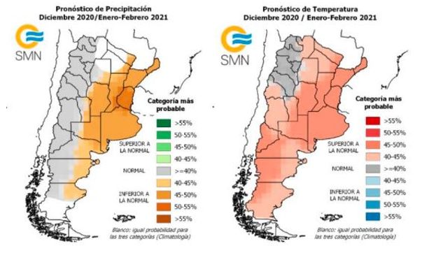 Pronóstico climático hasta febrero: anticipan lluvias inferiores a lo normal y temperaturas máximas extremas