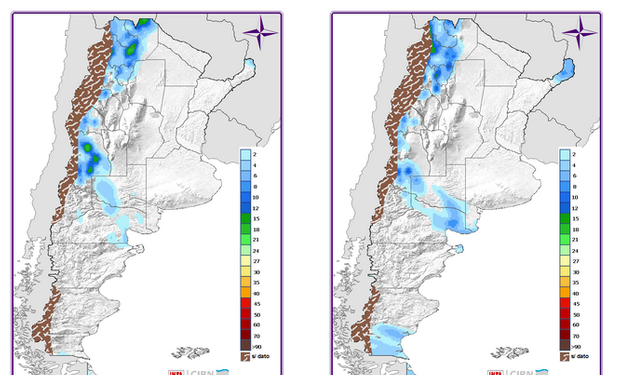 Precipitaciones para el viernes y el sábado.