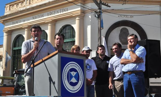 Príncipe, líder de la Federación Agraria, en Río Tercero, Córdoba. Foto: FAA