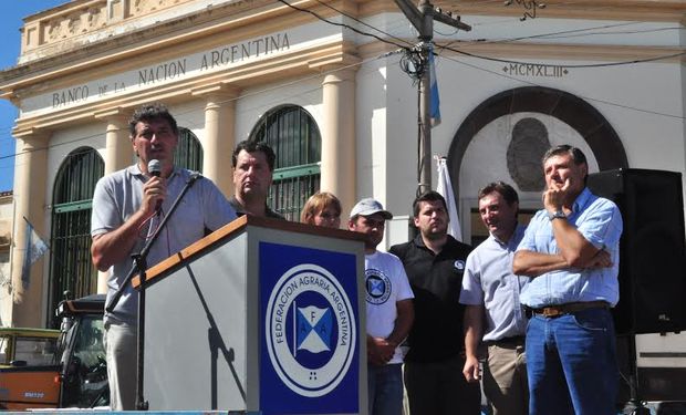 Príncipe, líder de la Federación Agraria, en Río Tercero, Córdoba. Foto:  FAA