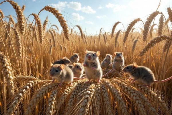 ratones en un campo de trigo