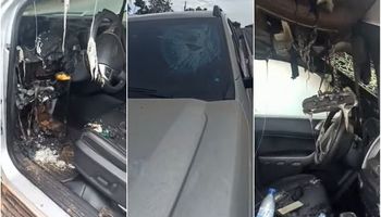 Un rayo impactó sobre la camioneta de un productor y destruyó el interior