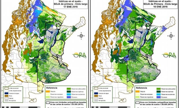 Reservas de humedad adecuadas para lotes de soja de primera