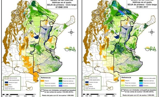 Estimación de contenido de agua en el suelo para lotes de soja de siembra temprana.