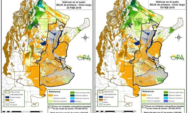 Estimación de contenido de agua en el suelo para lotes de soja de siembra temprana.