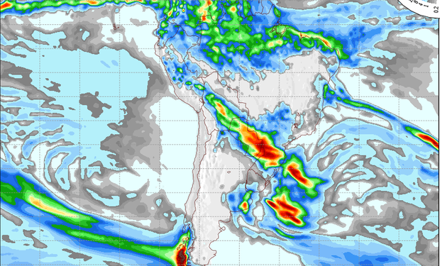 Pronóstico de lluvias para el sábado.