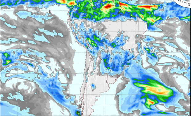 Pronóstico de lluvias para el martes.