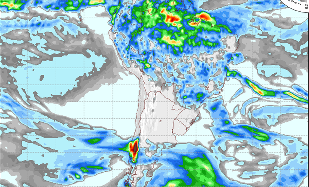 Pronóstico de lluvias para el viernes.