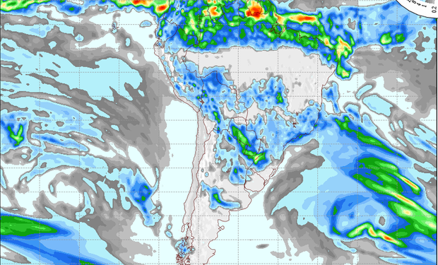 Pronóstico de lluvias para el miércoles.