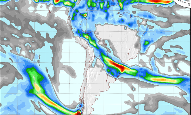 Pronóstico de precipitaciones válido para el 28 de junio de 2014