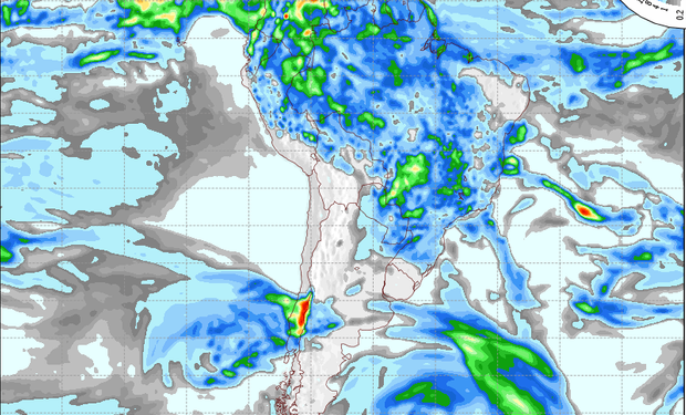 Pronóstico de lluvias para el sábado.