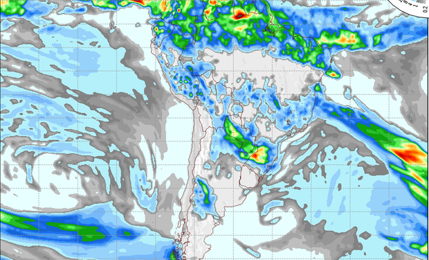 Pronóstico de lluvias para el jueves.