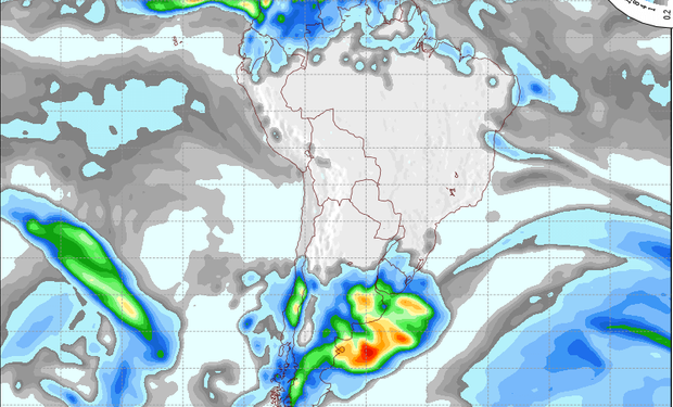 Pronóstico de precipitaciones válido para el 24 de agosto de 2014.