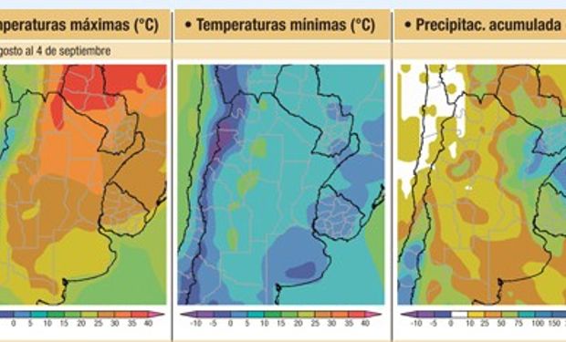 Se esperan escasas lluvias en la mayor parte del área agrícola