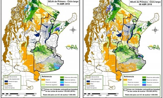 Los almacenajes sólo muestran cambios significativos (recargas) en el sudeste bonaerense.