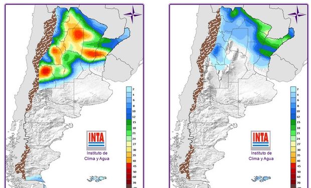 Mapa de precipitaciones: 24 hs. y 48 hs.
