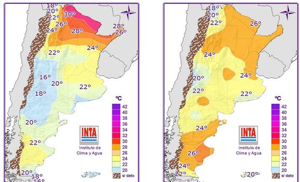 Mapa de temperaturas: 24 hs. y 48 hs.