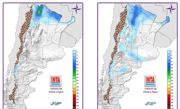 Mapa de precipitación: 24 hs. y 48 hs.