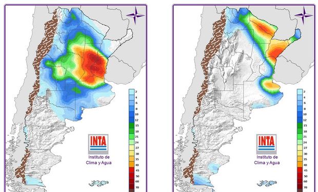 Mapa de precipitaciones: 24 y 48 hs.
