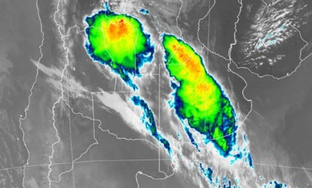Alerta por tormentas fuertes sobre el centro.