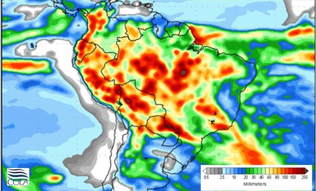 Lluvias a acumular en los próximos siete días.