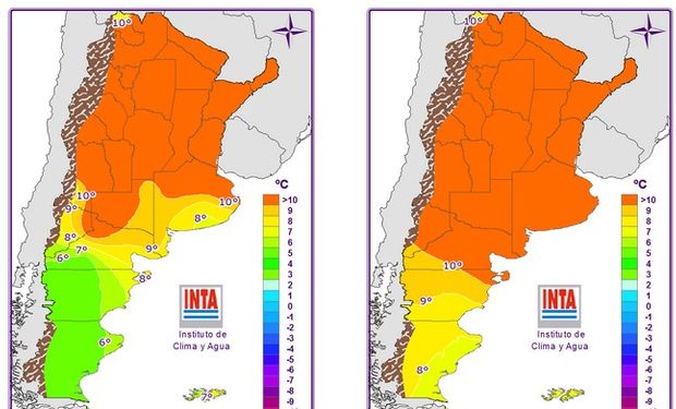 Temperaturas mínimas pronosticadas.