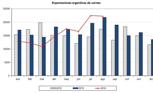 Los embarques continúan retrocediendo, a pesar de los bajos niveles alcanzados y del aumento que muestra el comercio internacional de carnes.