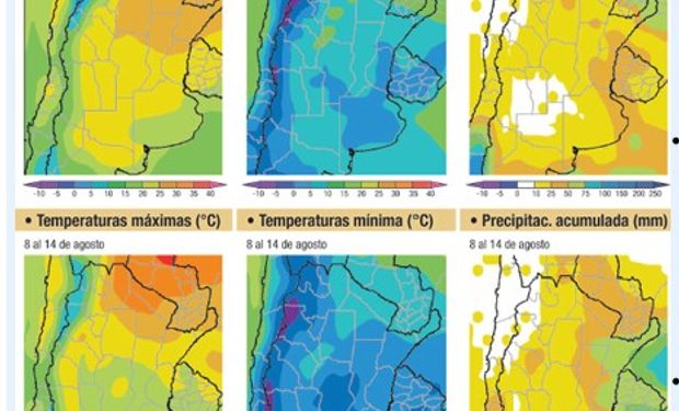 Se esperan lluvias sobre el noreste del área agrícola