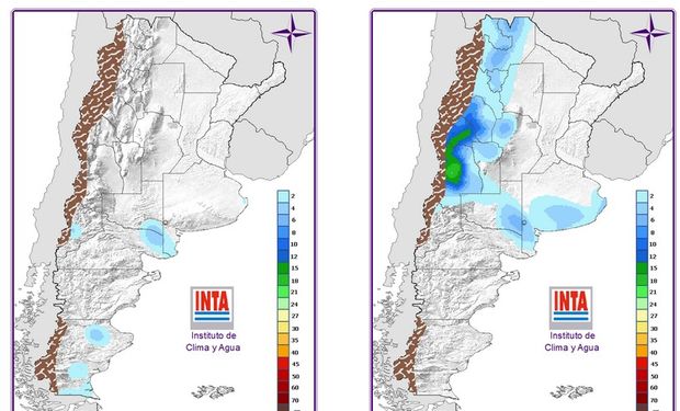 Mapa de precipitaciones: 24 hs. y 48 hs.