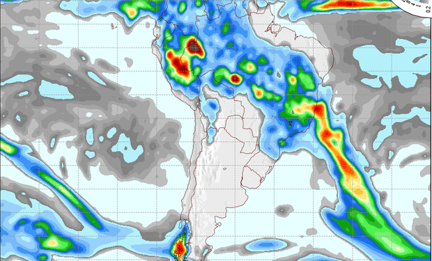 Pronóstico de precipitaciones válido para el 15 de noviembre de 2014