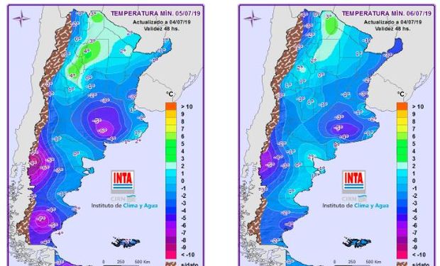 Mapa de temperaturas.