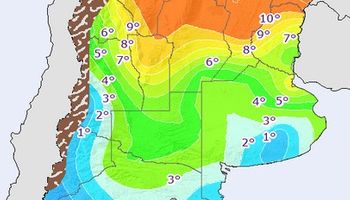 Masa de aire fría sobre la porción central