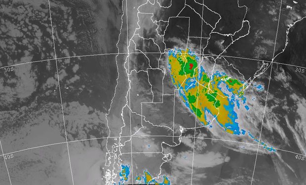 En la imagen satelital del SMN se observa una importante presencia de nubosidad sobre la Región Pampeana