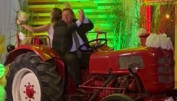 En tractor al altar: el casamiento "campero" que sorprendió a todos en Entre Ríos
