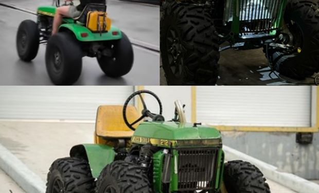 Le metieron un motor de 110 CV a un tractor John Deere de 300 kilos y crearon una bestia: el paso a paso