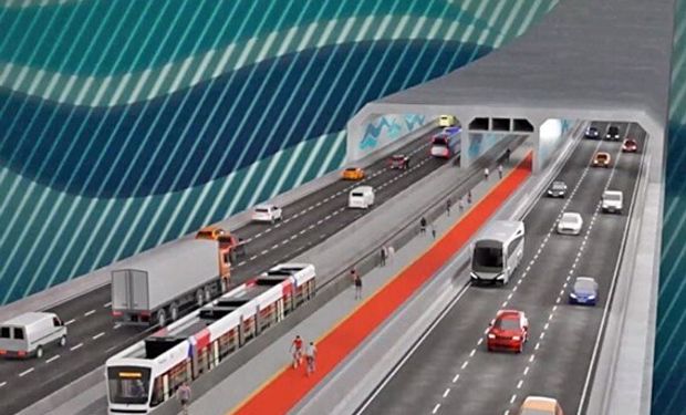 Obra prevê um túnel de 1,5 km de extensão, sendo 870 metros submersos.