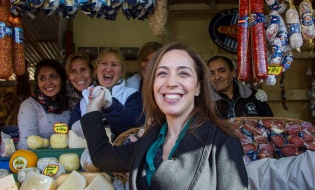 María Eugenia Vidal realizó ayer una recorrida por el predio y luego almorzó con el presidente de la Sociedad Rural Argentina.