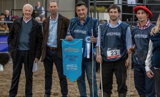 La cabaña de Roberto Lavagna ganó el premio al lote gran campeón de terneros de Angus